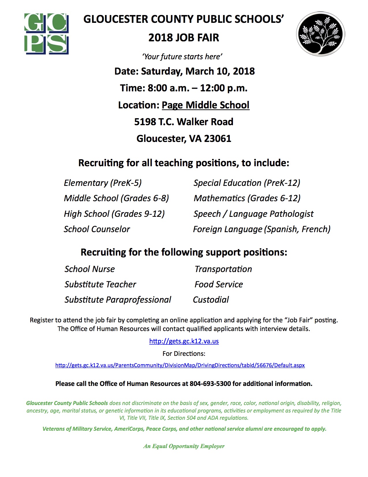 Job Fair Gloucester County Public Schools CEHD Student Success Blog