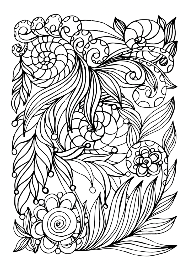 floral coloring page
