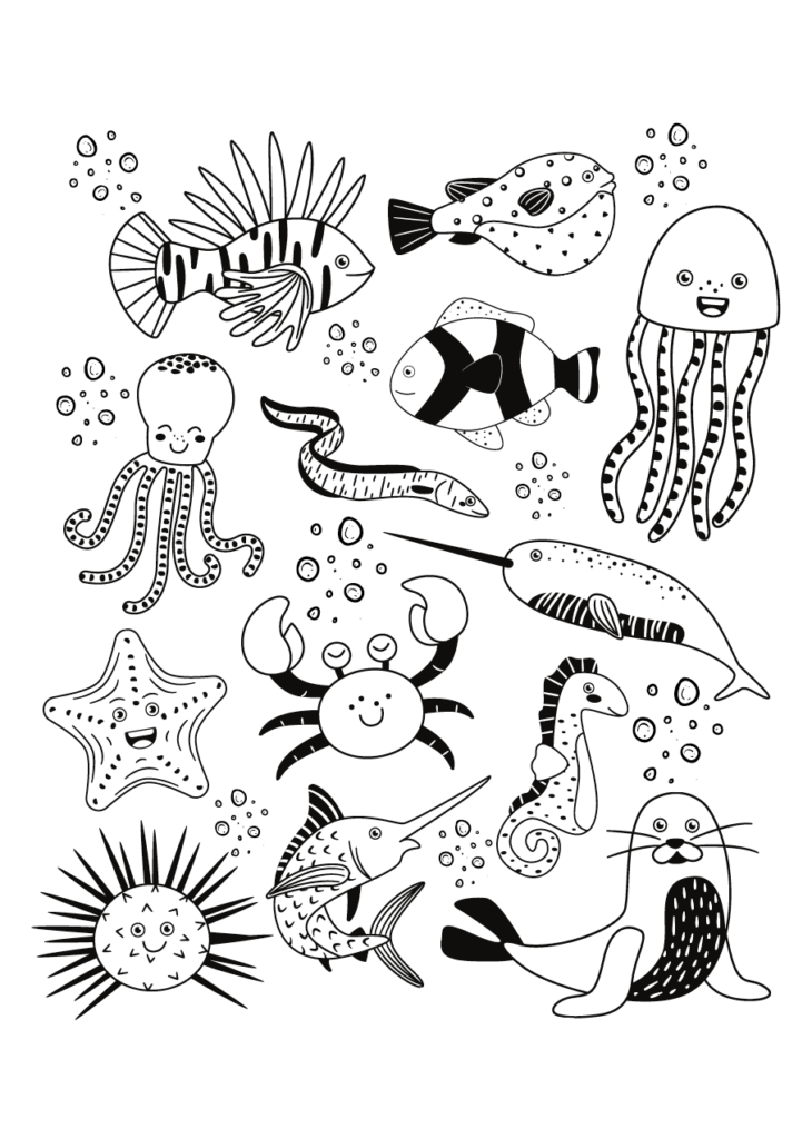 sea life coloring page