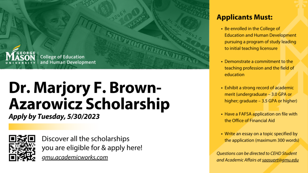 Dr. Marjory F. Brown-Azarowicz Scholarship