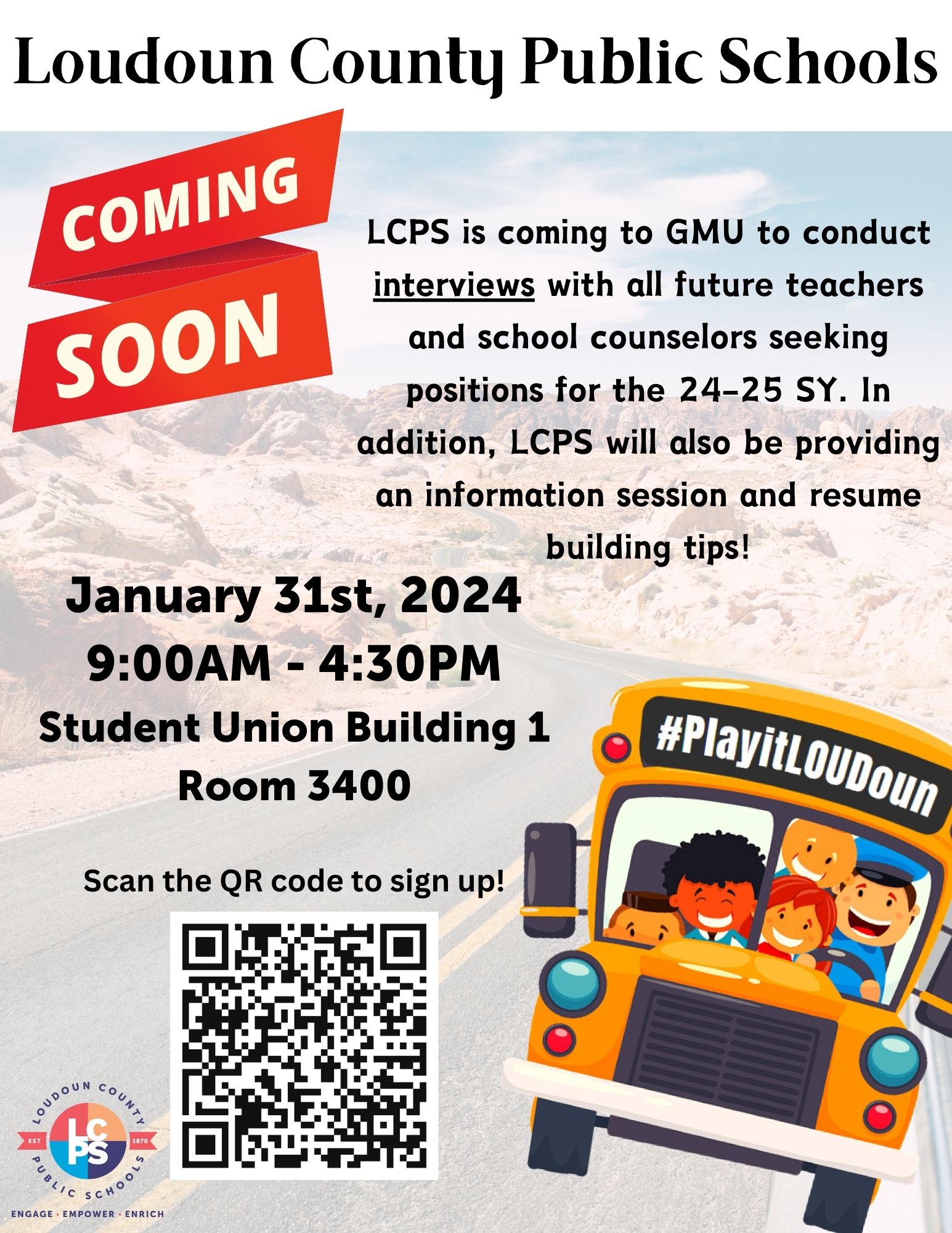 Loudoun County Public Schools Interviewing Day at Mason CEHD Student