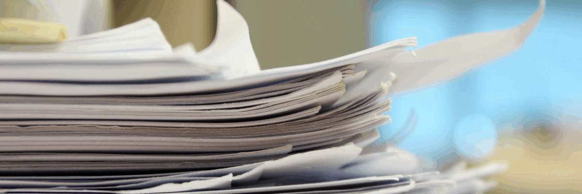 Stack of research papers