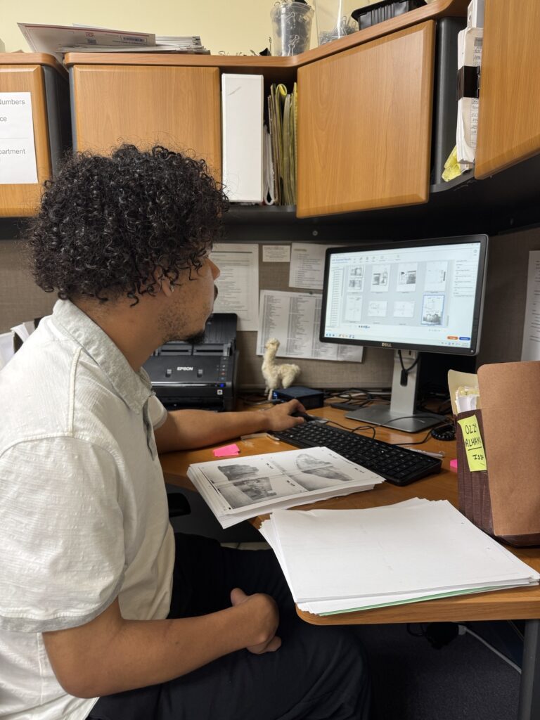 Geo working at his internship site